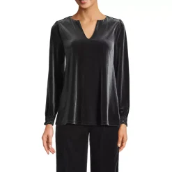 Women's Long Sleeve Velvet Blouse
