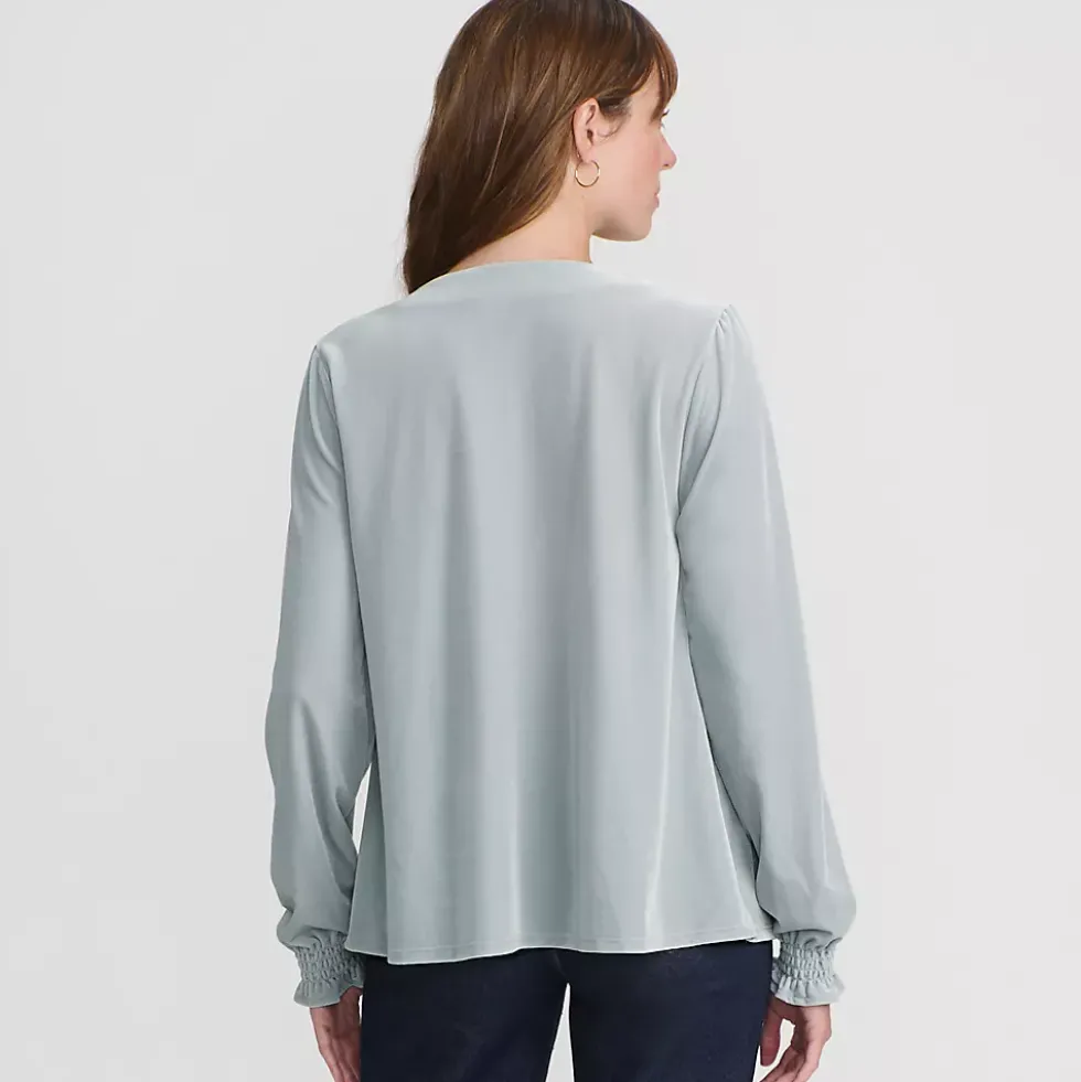Women's Long Sleeve Velvet Blouse