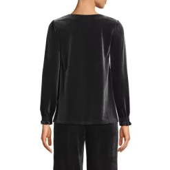 Women's Long Sleeve Velvet Blouse