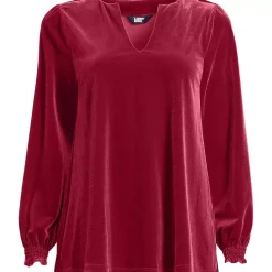 Women's Long Sleeve Velvet Blouse