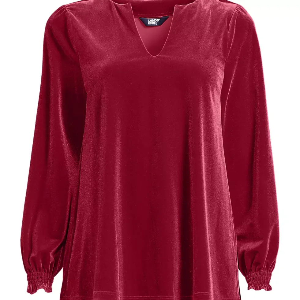 Women's Long Sleeve Velvet Blouse