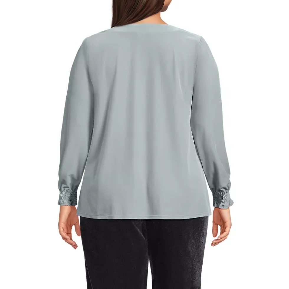 Women's Long Sleeve Velvet Blouse