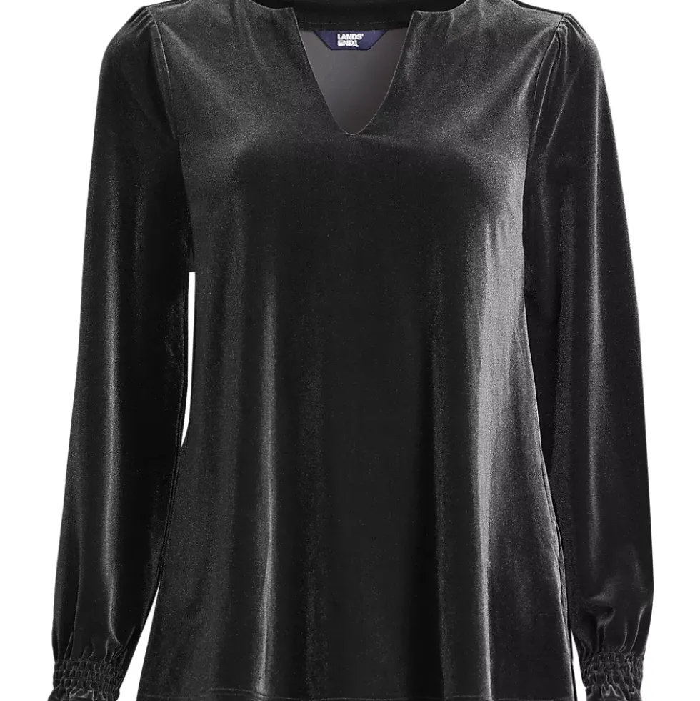 Women's Long Sleeve Velvet Blouse