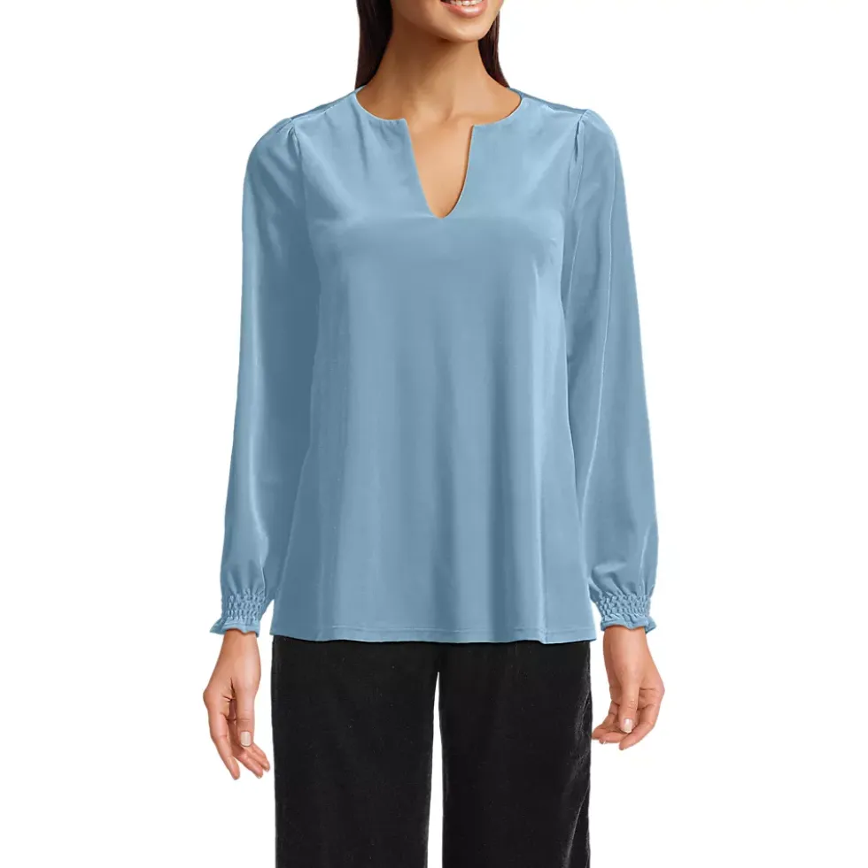 Women's Long Sleeve Velvet Blouse