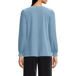 Women's Long Sleeve Velvet Blouse