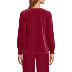 Women's Long Sleeve Velvet Blouse