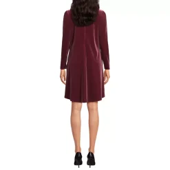 Women's Long Sleeve Velvet Turtleneck Dress