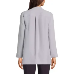 Women's Long Sleeve Vneck Crepe Tunic