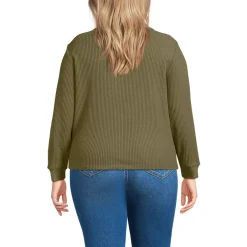 Women's Long Sleeve Waffle Collared Shacket