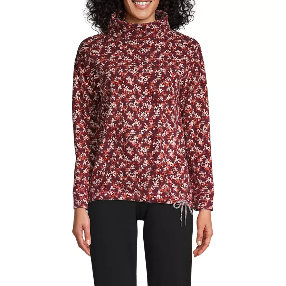 Women's Long Sleeve Waffle Funnel Neck Top