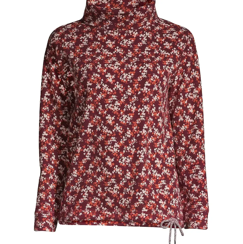 Women's Long Sleeve Waffle Funnel Neck Top