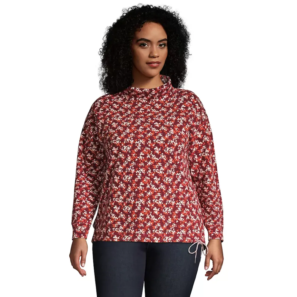 Women's Long Sleeve Waffle Funnel Neck Top