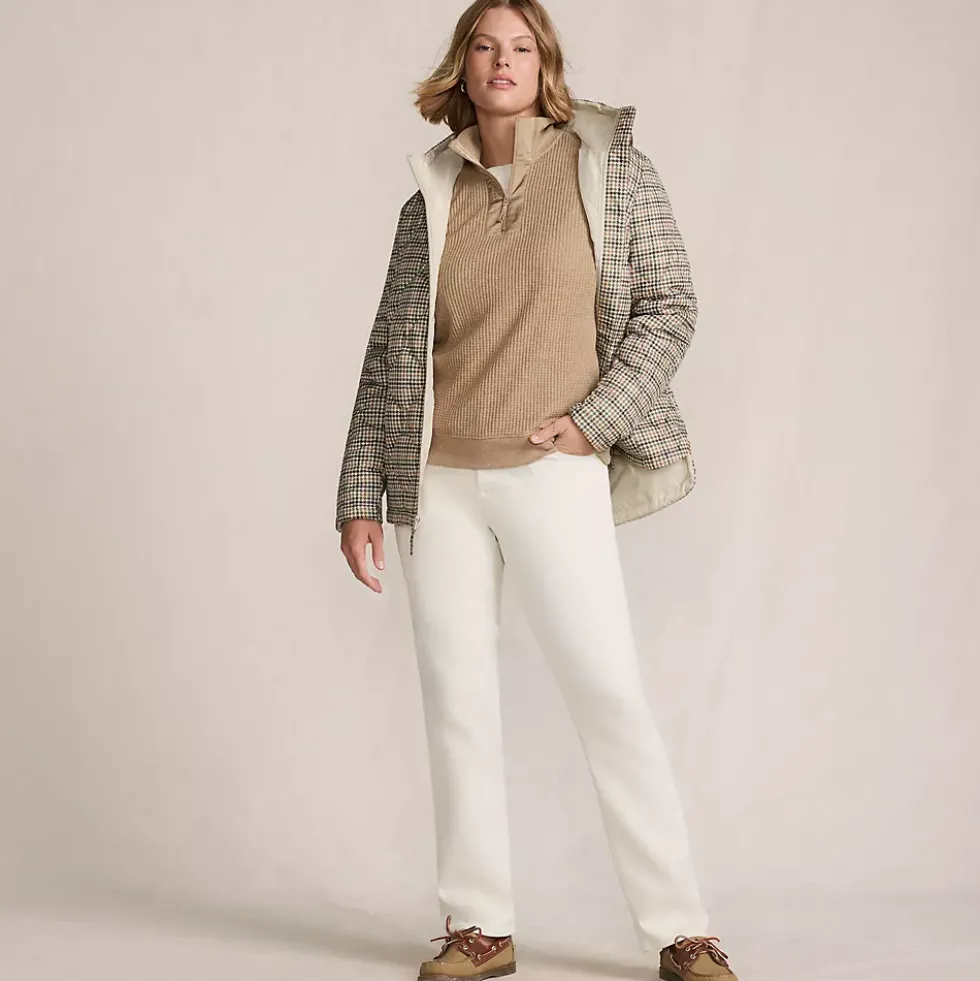 Women's Long Sleeve Waffle Quarter Zip Pullover