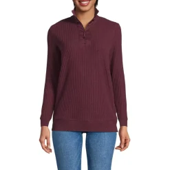 Women's Long Sleeve Waffle Quarter Zip Pullover