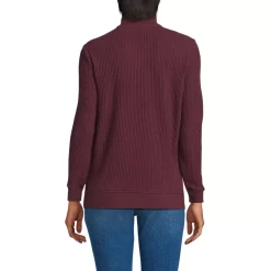 Women's Long Sleeve Waffle Quarter Zip Pullover