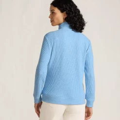 Women's Long Sleeve Waffle Quarter Zip Pullover