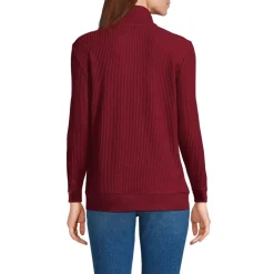 Women's Long Sleeve Waffle Quarter Zip Pullover
