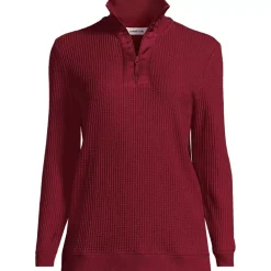 Women's Long Sleeve Waffle Quarter Zip Pullover