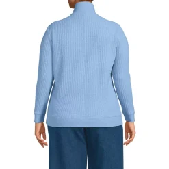 Women's Long Sleeve Waffle Quarter Zip Pullover