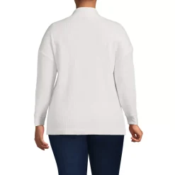 Women's Long Sleeve Waffle Shawl Collar Henley