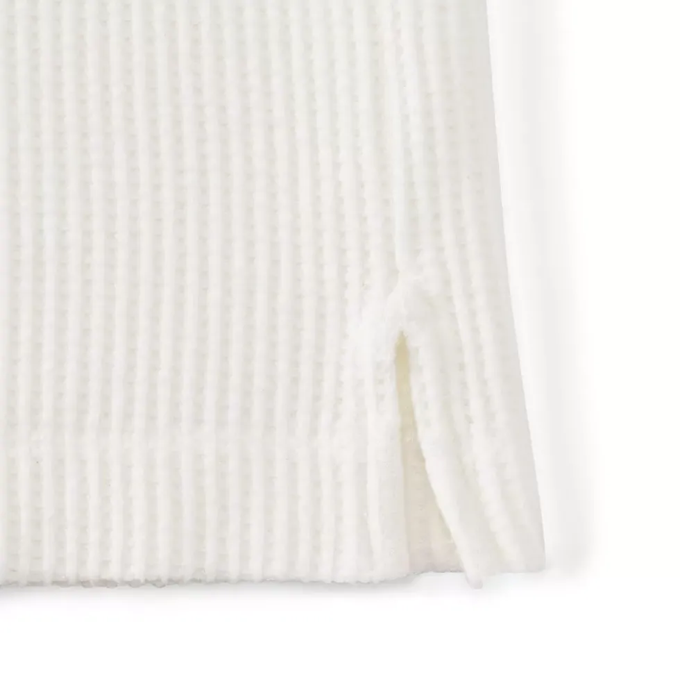 Women's Long Sleeve Waffle Shawl Collar Henley