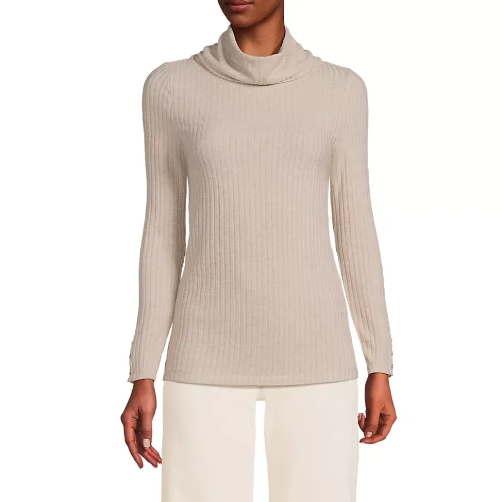Women's Long Sleeve Wide Rib Turtleneck