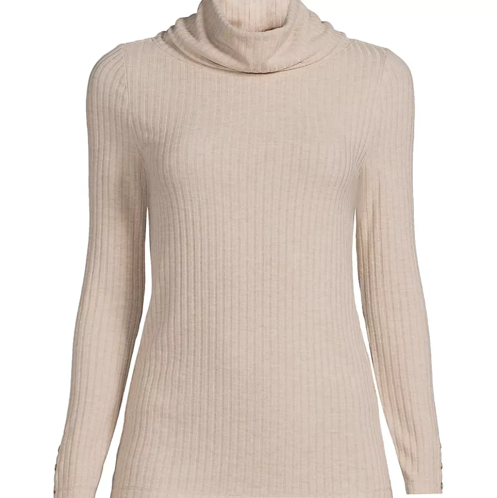 Women's Long Sleeve Wide Rib Turtleneck