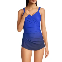 Women's Long SlenderSuit Tummy Control Chlorine Resistant Skirted One Piece Swimsuit
