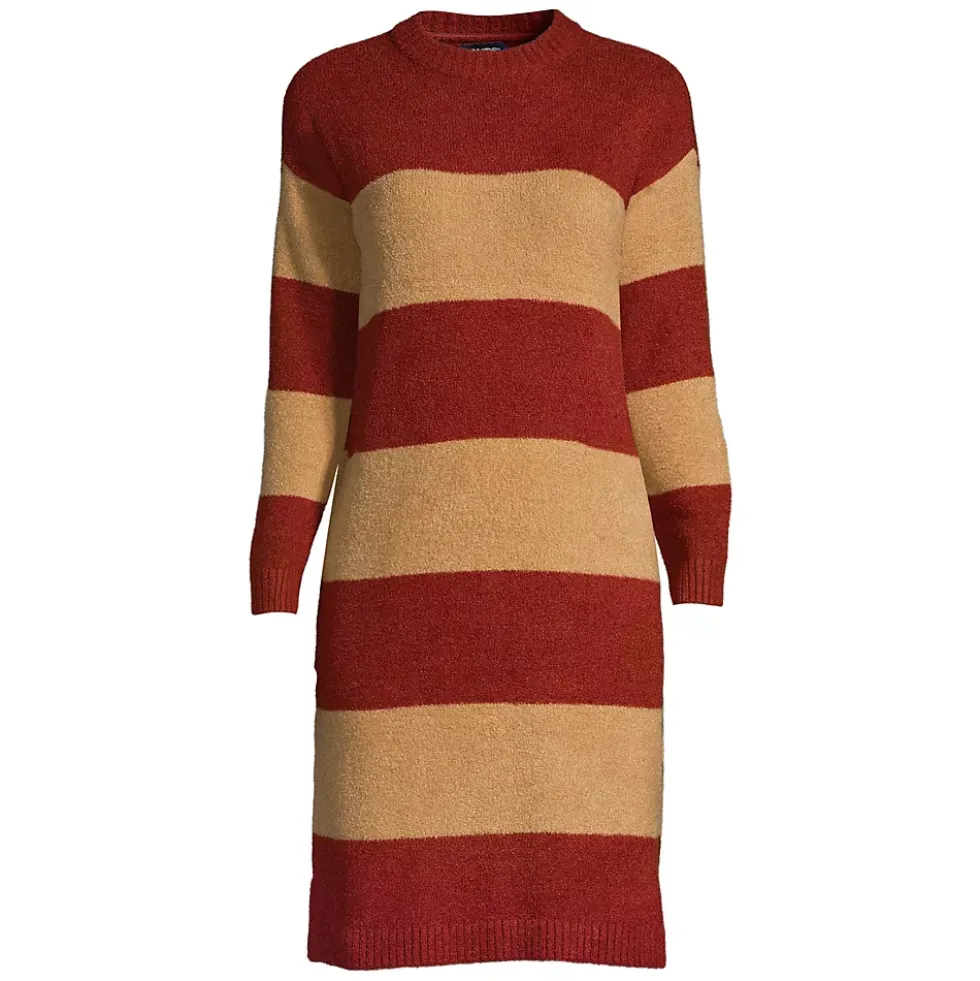 Women's Lounge Crew Neck Slounge Dress - Stripe