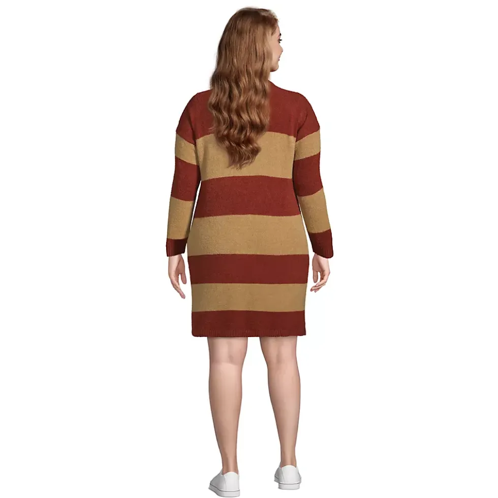 Women's Lounge Crew Neck Slounge Dress - Stripe
