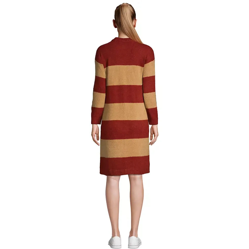 Women's Lounge Crew Neck Slounge Dress - Stripe