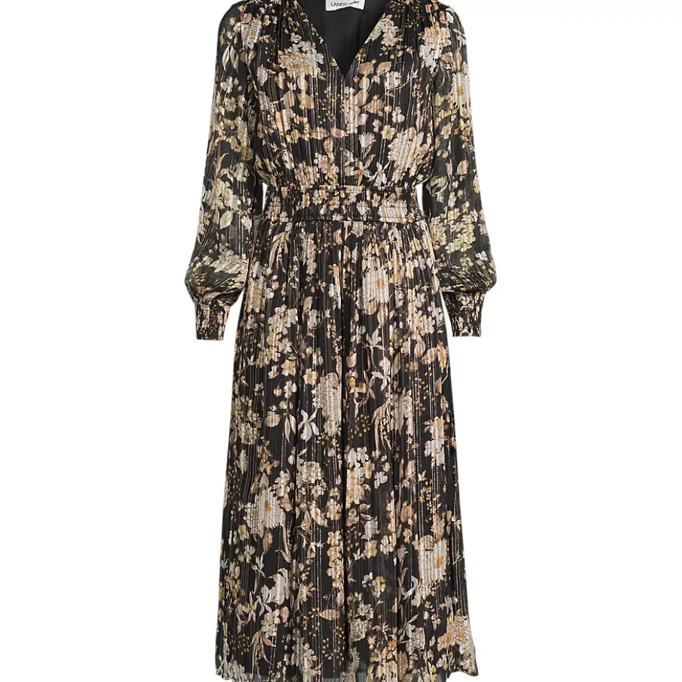 Women's Lurex Shadow Stripe Midi Dress