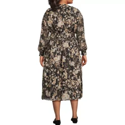 Women's Lurex Shadow Stripe Midi Dress