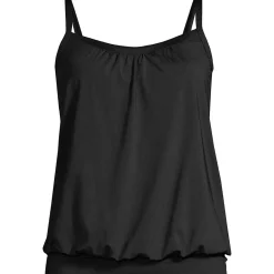 Women's Mastectomy Chlorine Resistant Blouson Tankini Swimsuit Top
