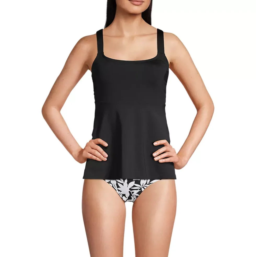 Women's Mastectomy Flutter Scoop Neck Tankini Top