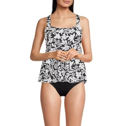 Women's Mastectomy Flutter Scoop Neck Tankini Top