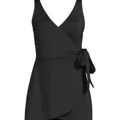 Women's Mastectomy Long Side Tie Mini Swim Dress Swimsuit