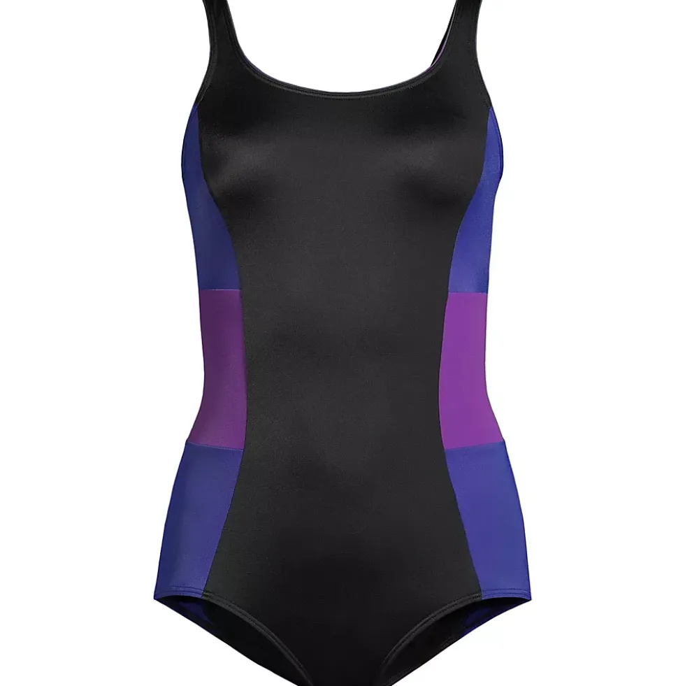 Women's Mastectomy Scoop Neck Tugless Sporty One Piece Swimsuit