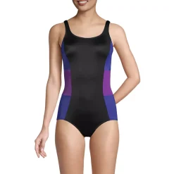 Women's Mastectomy Scoop Neck Tugless Sporty One Piece Swimsuit