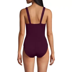 Women's Mastectomy SlenderSuit Grecian Tummy Control One Piece Swimsuit