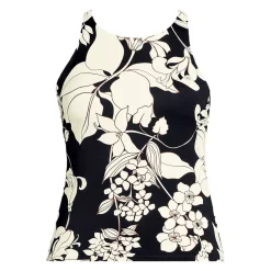 Women's Mastectomy Tugless High Neck Strappy Back Tankini Top 22.5"