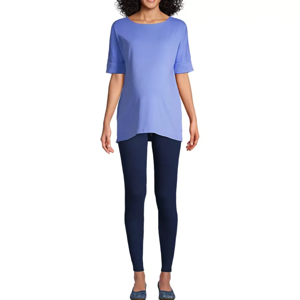 Women's Maternity Cotton Polyester Short Sleeve Shirt