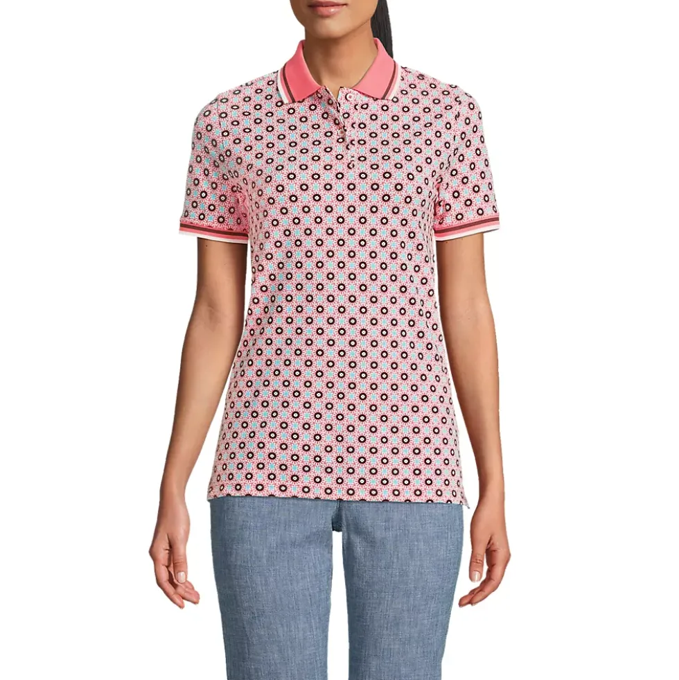 Women's Mesh Cotton Short Sleeve Polo Shirt
