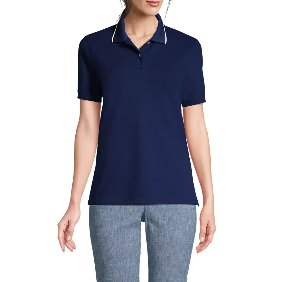 Women's Mesh Cotton Short Sleeve Polo Shirt