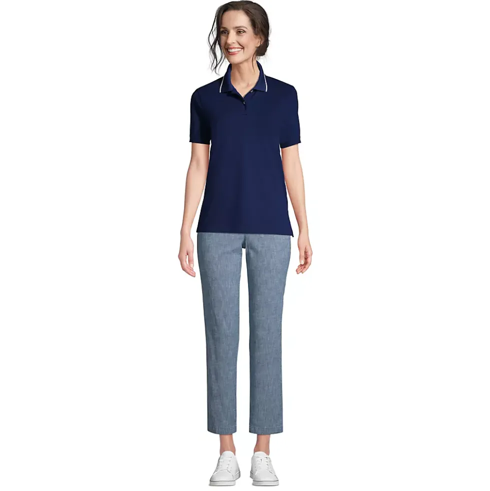 Women's Mesh Cotton Short Sleeve Polo Shirt