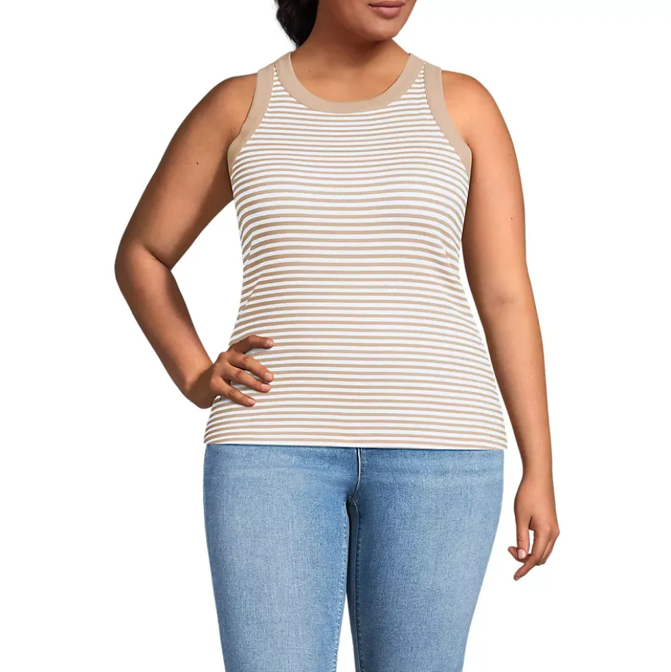 Women's Micro Rib Crew Neck Tank