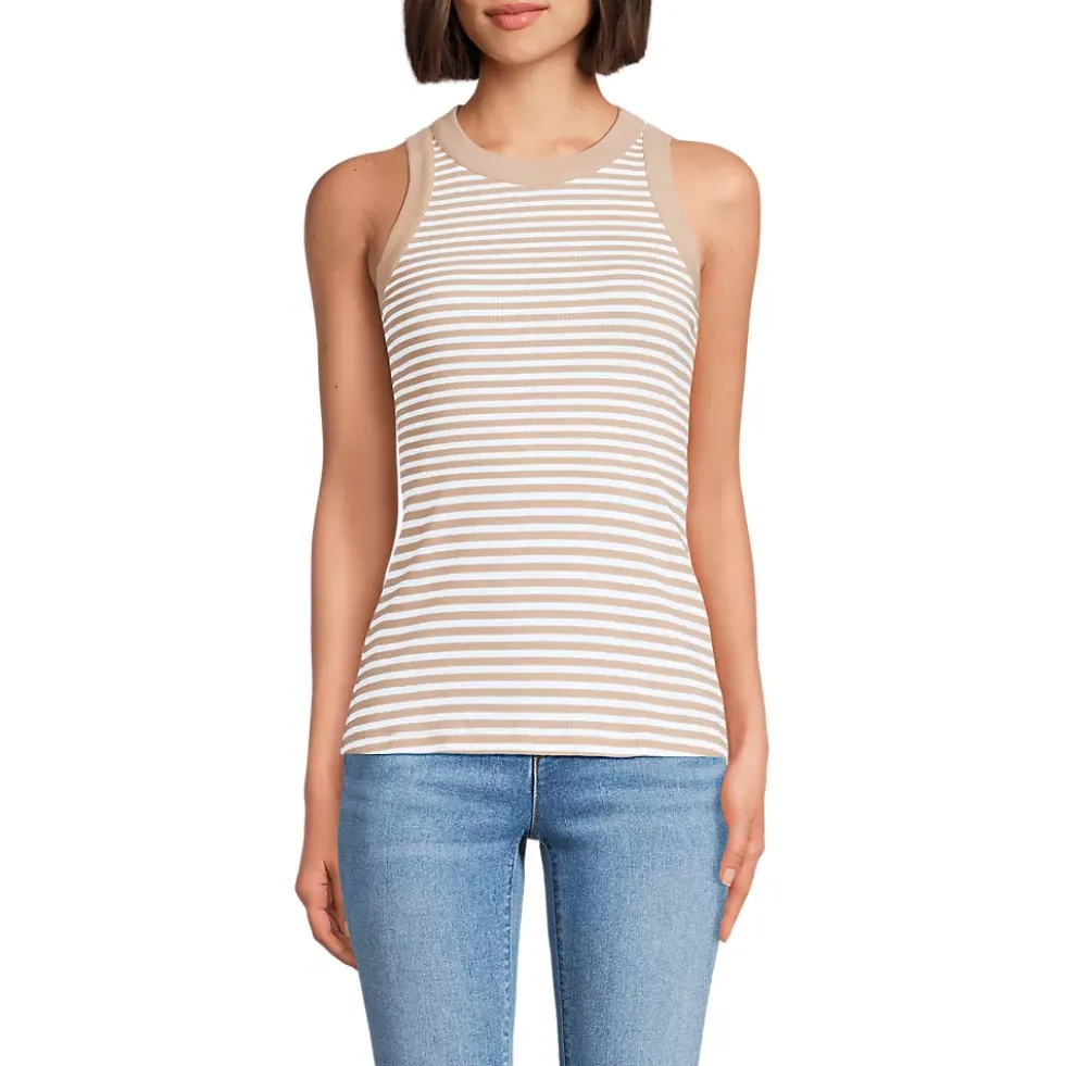 Women's Micro Rib Crew Neck Tank