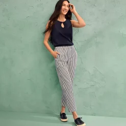 Women's Mid Rise Classic Straight Leg Chino Ankle Pants
