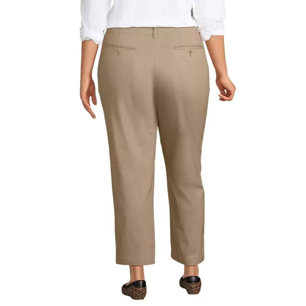 Women's Mid Rise Classic Straight Leg Chino Ankle Pants