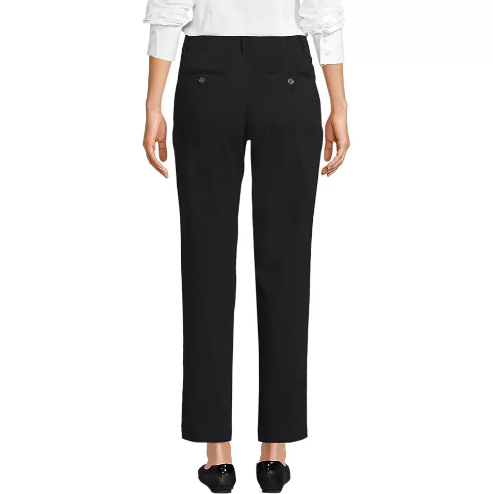 Women's Mid Rise Classic Straight Leg Chino Ankle Pants